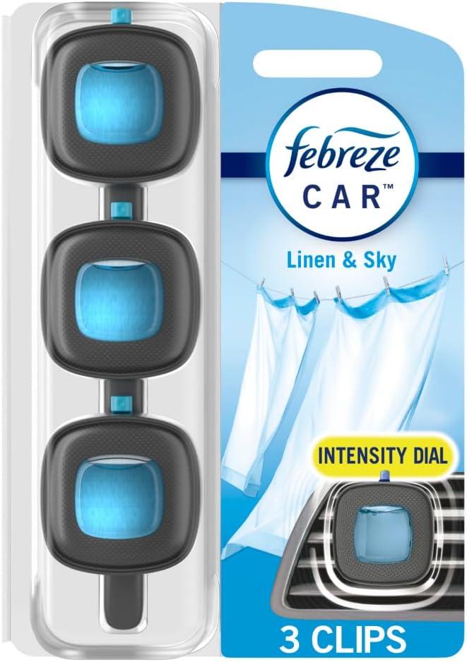Febreze Car Air Freshener, Odor-Fighting Automotive Vent Clip, Gain Original Scent, 3 Count