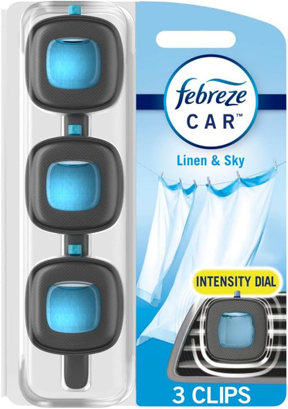 Febreze Car Air Freshener, Odor-Fighting Automotive Vent Clip, Gain Original Scent, 3 Count