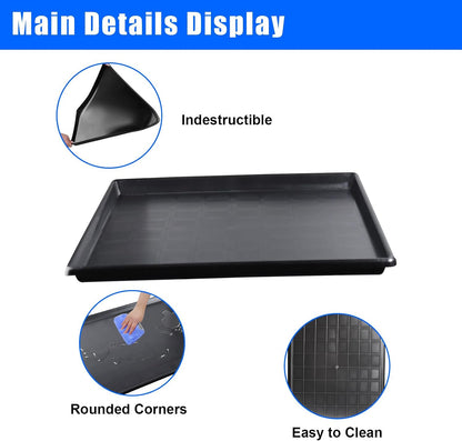 3 Pack Extra Large Oil Drip Pan, 35.4 x 24 x 1.6 in Oil Change Drain Pan, Plastic Oil Drip Tray for Under Car, Oil Catch Pan Tray for Garage, Fridges, Washing Machines, Cat Litter Box Bottom