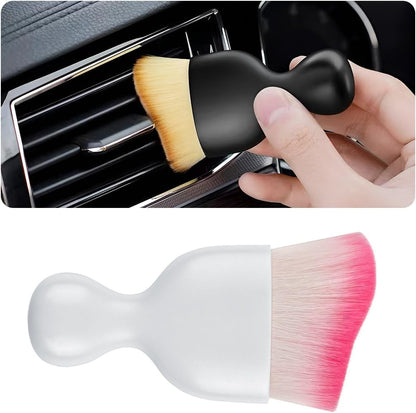 Blilo Car Interior Detailing Brush, Auto Soft Hair Cleaning Brushes, Curved Dirt Dust Collectors, Removal Tool for Dashboard Air Conditioner Vents Leather, Scratch Free (Black/1PCS)