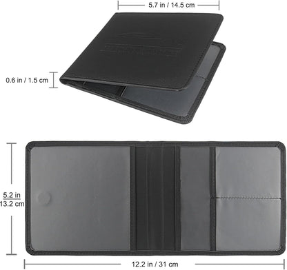 LumiMokki Car Registration and Insurance Holder, Leather Registration and Insurance Card Holder, Vehicle Glove Box Organizer - For Documents, Cards, License (Black)