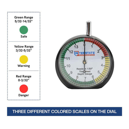 Interstate Pneumatics TG32 Professional Dial Type Tire Tread Depth Gauge