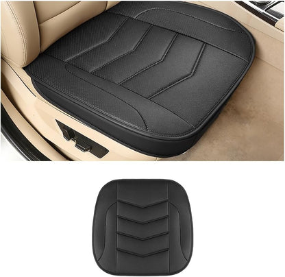 HZEL Car Front Bottom Seat Cover, Breathable Leather Full Wrapped Non-Slip Bottom Driver Seat Cushion with Storage Pocket, Comfortable Auto Interior Chair Protection Cover, Universal Fit (Coffee)