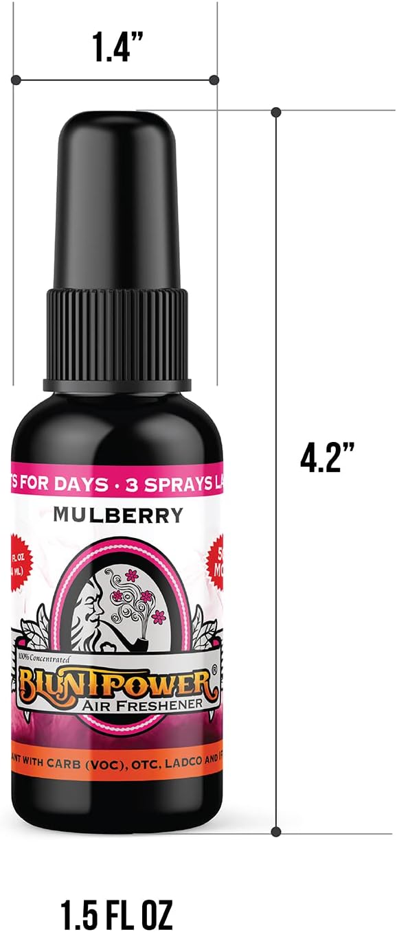 BluntPower (Baby Powder, 1 Pack) Concentrated Air Freshener Spray - Oil-Based Room Diffuser Spray - Long-Lasting Bathroom Scent, Car Freshener & Odor Eliminator - Colors A