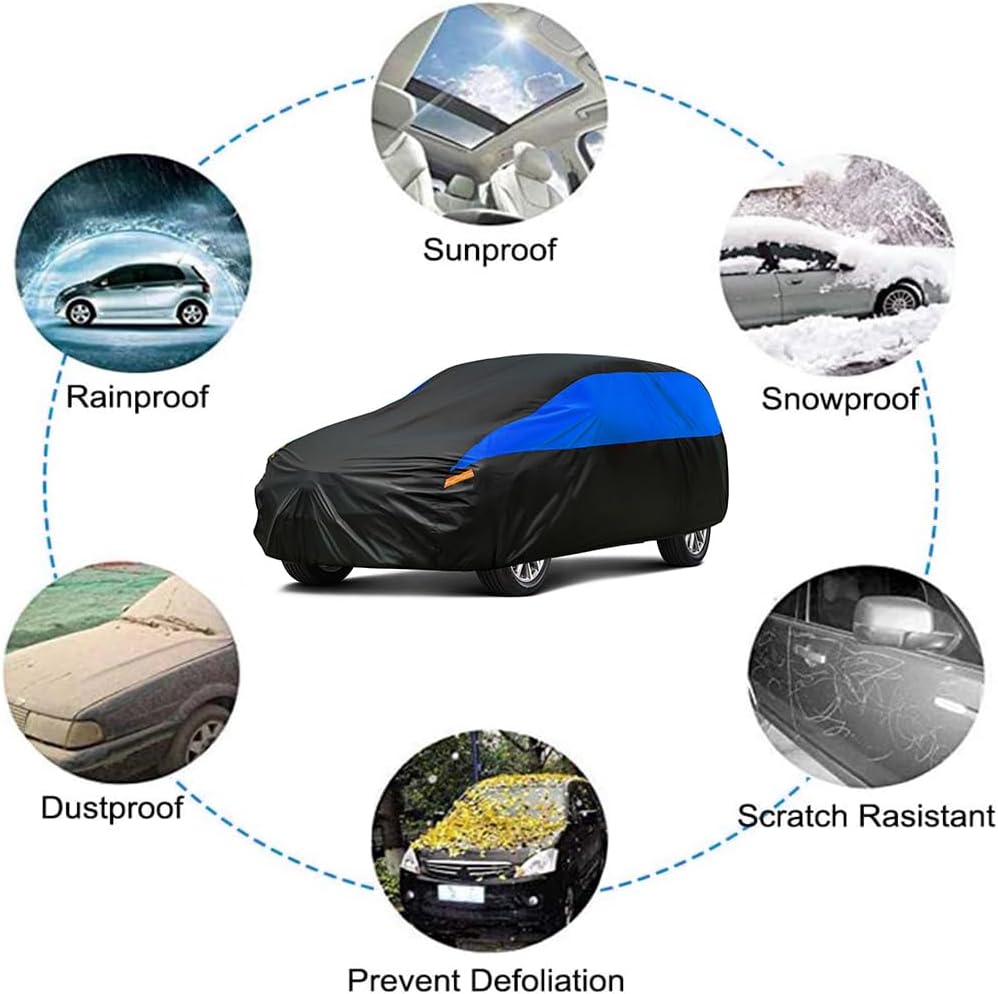 GUNHYI Car Cover for Automobiles All Weather Waterproof, Universal Fit Sedan Chevrolet Corvette, Ford Fusion, Kia Stinger, Nissan Maxima, Buick Regal, Subaru Legacy, Honda Accord etc.