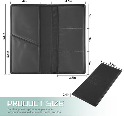 JUSTTOP 1Pack Car Registration and Insurance Holder,Car Document Holder for Cards License with Magnetic Shut,Vehicle Glove Box Car Organizer for Documents, Cards, License(Black)