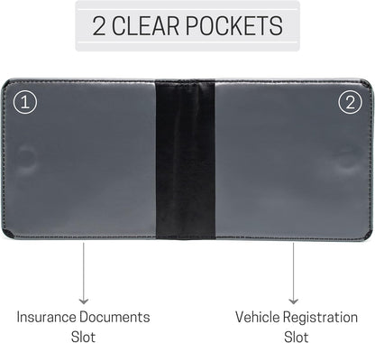 CANOPUS Car Registration and Insurance Holder, Magnetic Closure, Embossed Card Document Holder, Vehicle Glove Box Organizer, Wallet for Auto, SUV, Motorcycle, Truck, Waterproof, Car Model