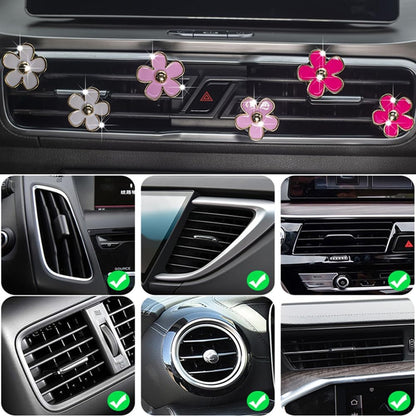 Car Air Freshener Vent Clips for Women 8 Pieces Cute Car Vent Clips Decorations Daisy Flower Car Accessories Air Freshener Clips for Christmas Anniversary Girls Gift (8 pcs white pink)