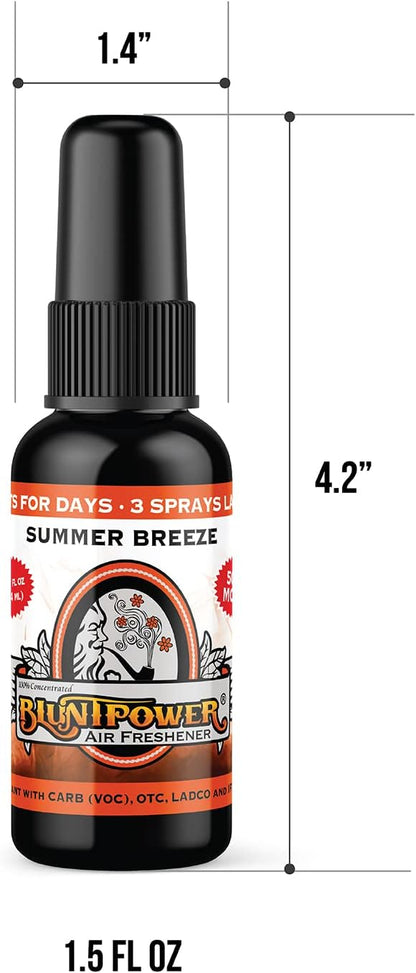 BluntPower (Baby Powder, 1 Pack) Concentrated Air Freshener Spray - Oil-Based Room Diffuser Spray - Long-Lasting Bathroom Scent, Car Freshener & Odor Eliminator - Colors B
