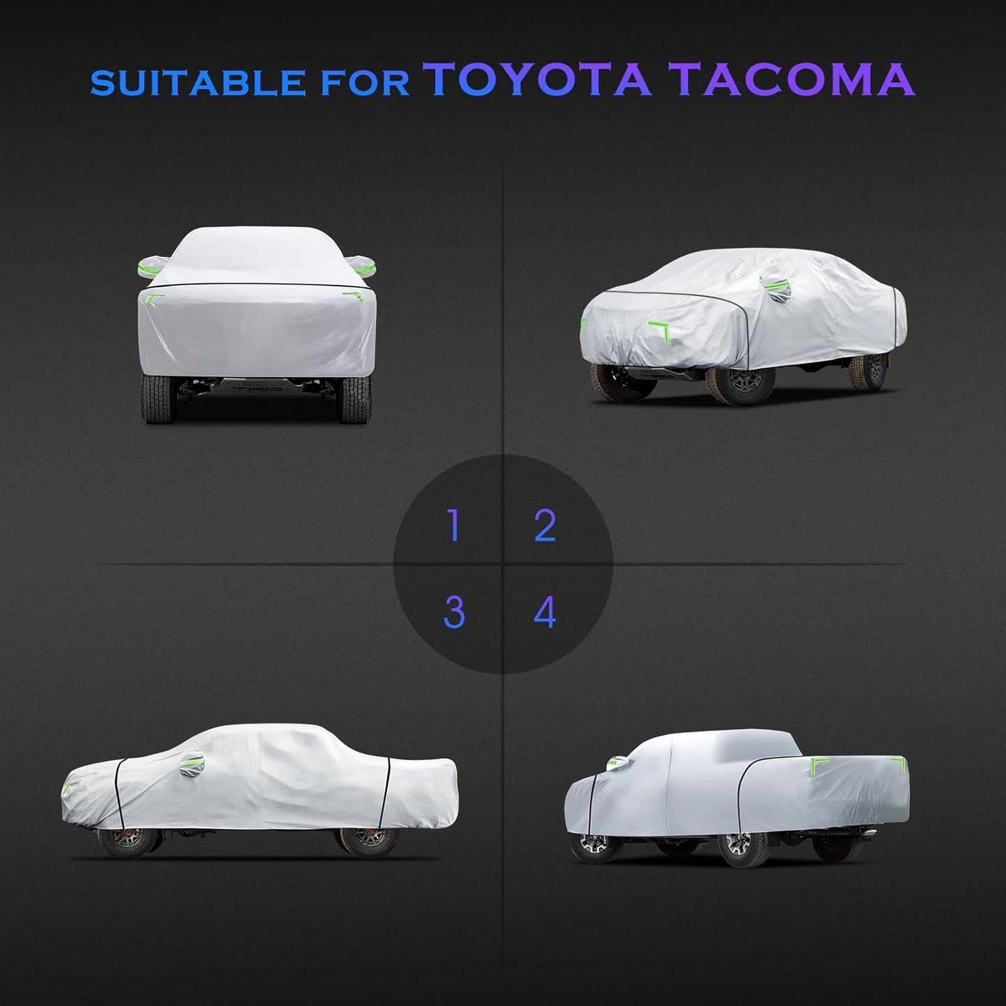 Car Cover Custom Fit for Honda CRV 1997-2025,Toyota RAV4 1996-2025, 6 Layers Truck Cover Waterproof All Weather for Automobiles,Outdoor Full Exterior Cover,Rain, Sun, Wind Protection,Black