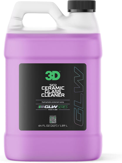 3D SiO2 Ceramic Glass Cleaner, GLW Series | Water & Rain Repellent | All-Weather Protective Ceramic Glass Cleaner | Safe for Tinted, Non-Tinted Windows & Mirrors | DIY Car Detailing | 16 oz