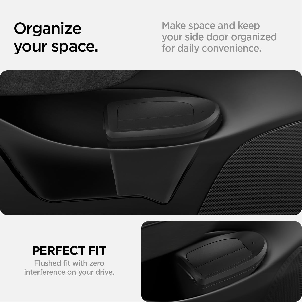 Spigen Door Pocket XL Car Trash Can [with Magnetic Lid] Waterproof Door Pocket Organizer 2025 2026 Tesla Model Y Juniper Premium & Performance Accessories - Driver Side Only