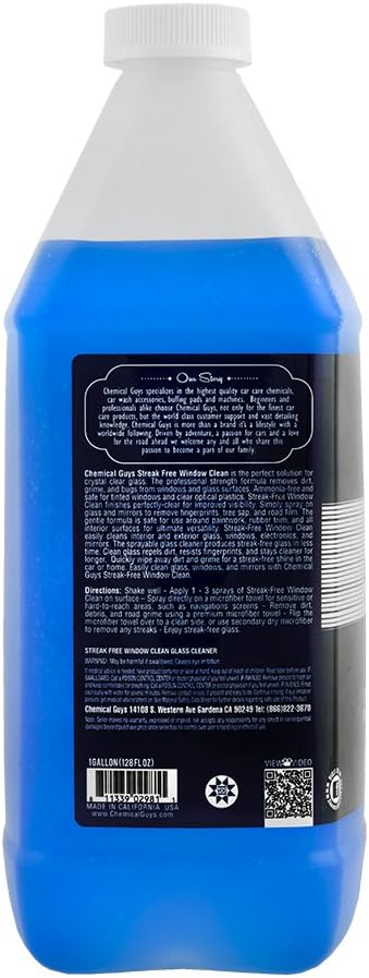 Chemical Guys Streak Free Glass and Window Cleaner - Works on Glass, Windows, Mirrors, and Screens, Ammonia-Free and Safe on Tinted Windows, for Cars, Trucks, SUVs, and Home Use - 16 oz