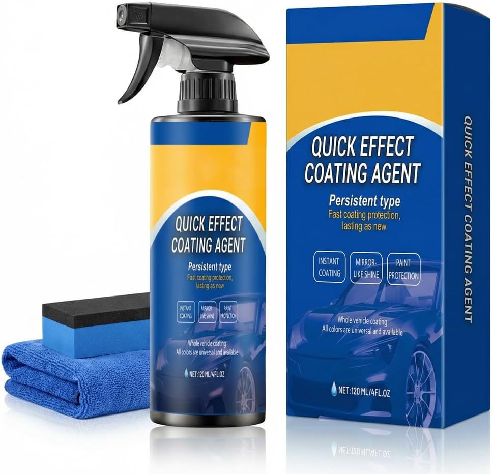 Quick Effect Car Coating Spray, Waterless Wash & Polish, Car Coating Spray for Shine & Protection, Quick Acting Paint Protection and Glass Cleaner (2pcs)