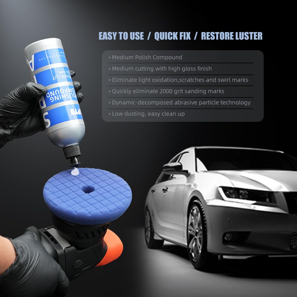 Mix Polishing Compound, SPTA 4.06oz (120ml) Polishing Compound Car Scratch & Swirl Remover Rubbing Compound & Finishing Polish Buffing Compound Swirl Remover for Cars Automotive Paint Correction
