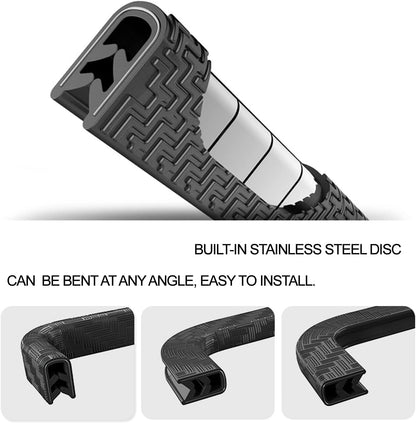 Car Door Edge Guards Blue, 32.8Ft(10M) Car Door Edge Protector Rubber U Shape Edge Trim Universal Fit for Jeep Trucks Offroad SUV All Vehicles with Rubber Mallet(Blue 32.8FT)
