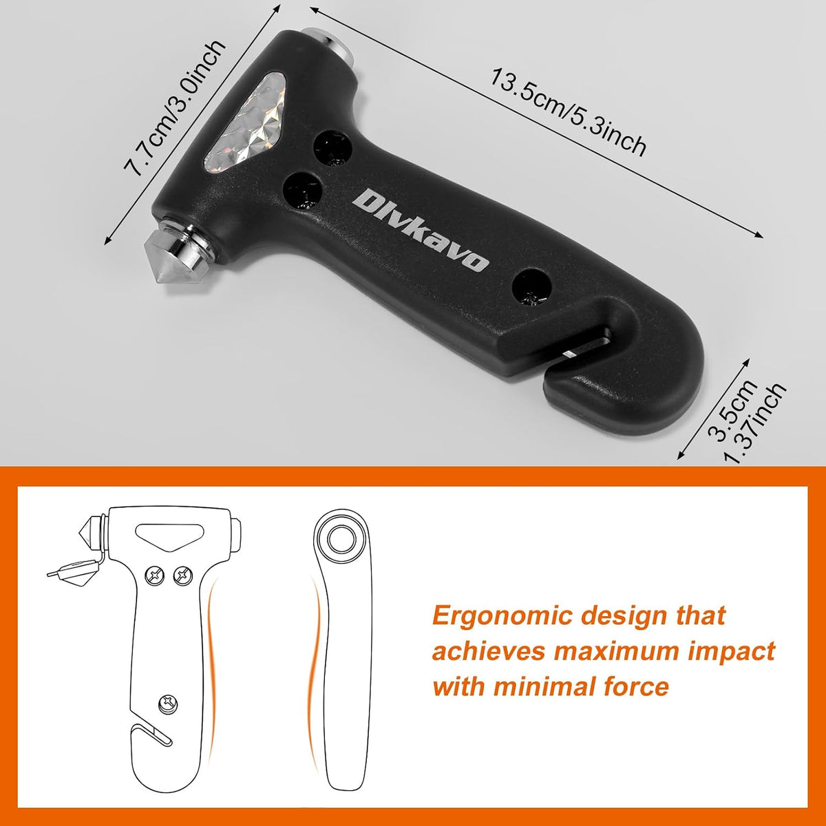 Window Breaker, 3-in-1 Emergency Escape Tool with Car Safety Hammer and Seat Belt Cutter, Safety Emergency Car Escape Tool, Road Trip Essential and Must Haves