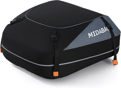 MIDABAO 20 Cubic Waterproof Duty Car Roof Top Carrier-Car Cargo Roof Top Bag, Waterproof & Coated Zippers includes Anti Slip Mat with or without Racks (20 Cubic Feet)