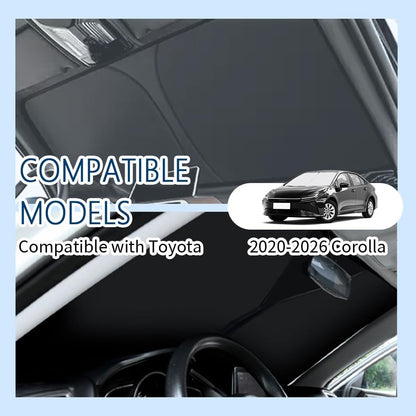 300T Thickened Automotive Glass Sunshade and Comes with Storage Bag,Keep Car Interior Cool,Universal Windshield Sun Shade Fit for Cars,Trucks,SUVs (L: 57.08 * 31.5 inch)
