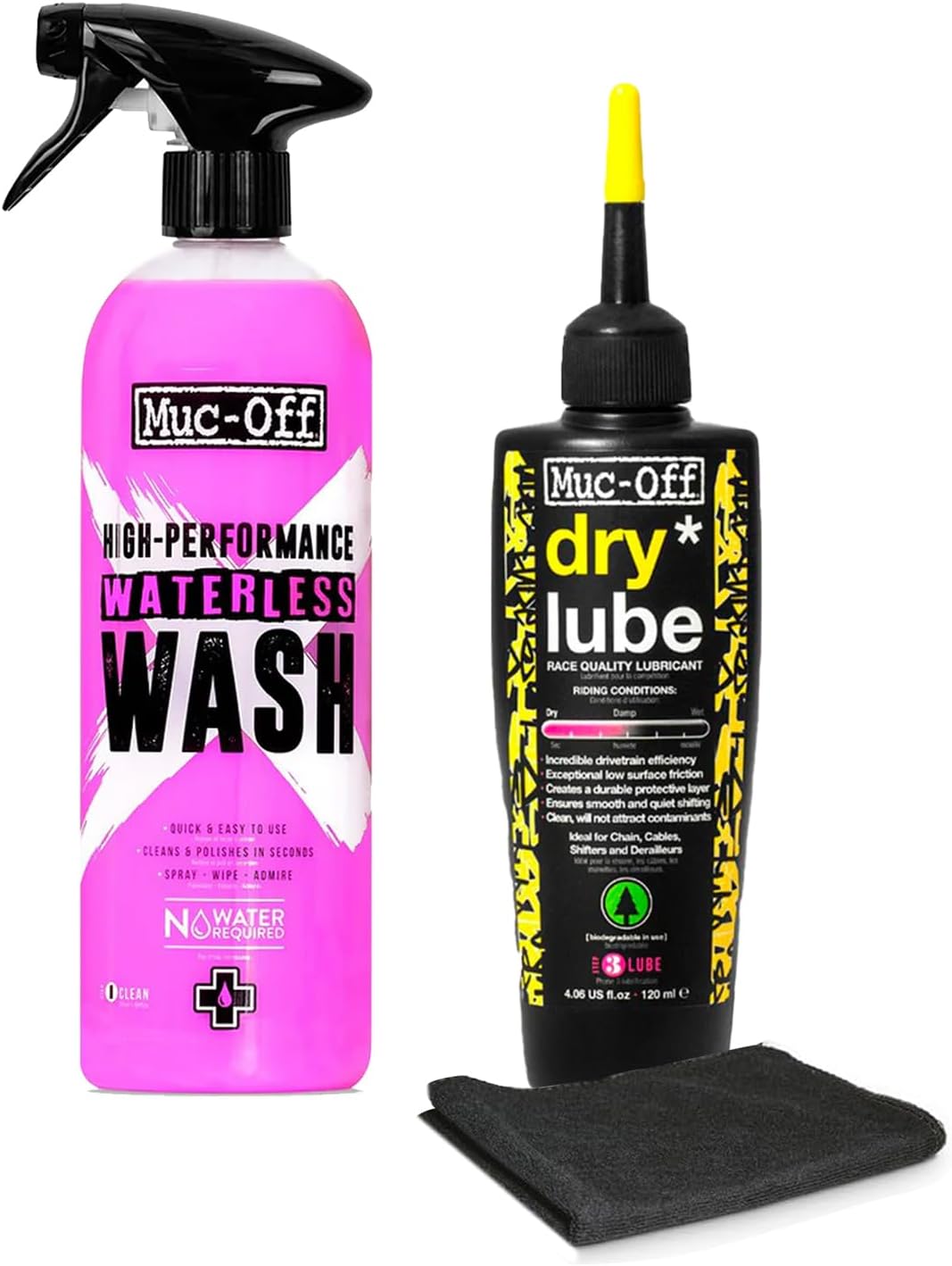Muc-Off High Performance Waterless Bike Wash 750ml (Pack of 1) | Spray & Wipe Bike Cleaner | No Water Needed | Safe on Carbon Fibre | Cleans & Polishes with a Streak-Free Finish