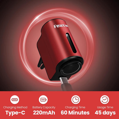 Featwell Car Air Freshener, Three Adjustable Modes Intelligent Car Aroma Diffuser, Rechargeable Car Aroma Diffuser, Black