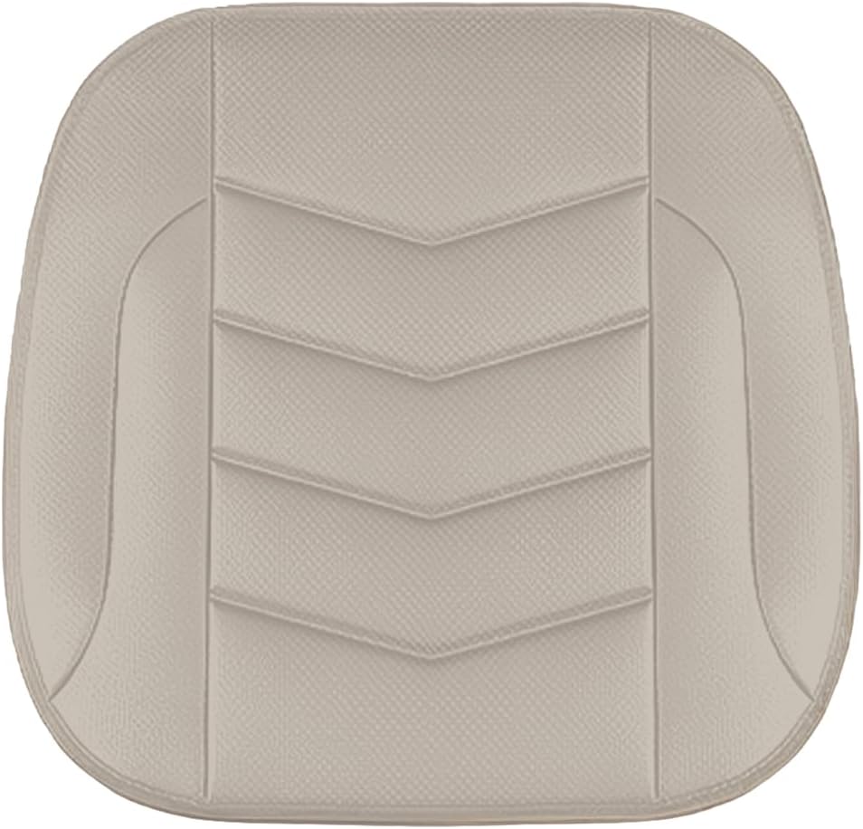 HZEL Car Front Bottom Seat Cover, Breathable Leather Full Wrapped Non-Slip Bottom Driver Seat Cushion with Storage Pocket, Comfortable Auto Interior Chair Protection Cover, Universal Fit (Coffee)