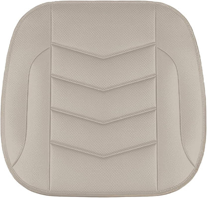 HZEL Car Front Bottom Seat Cover, Breathable Leather Full Wrapped Non-Slip Bottom Driver Seat Cushion with Storage Pocket, Comfortable Auto Interior Chair Protection Cover, Universal Fit (Coffee)
