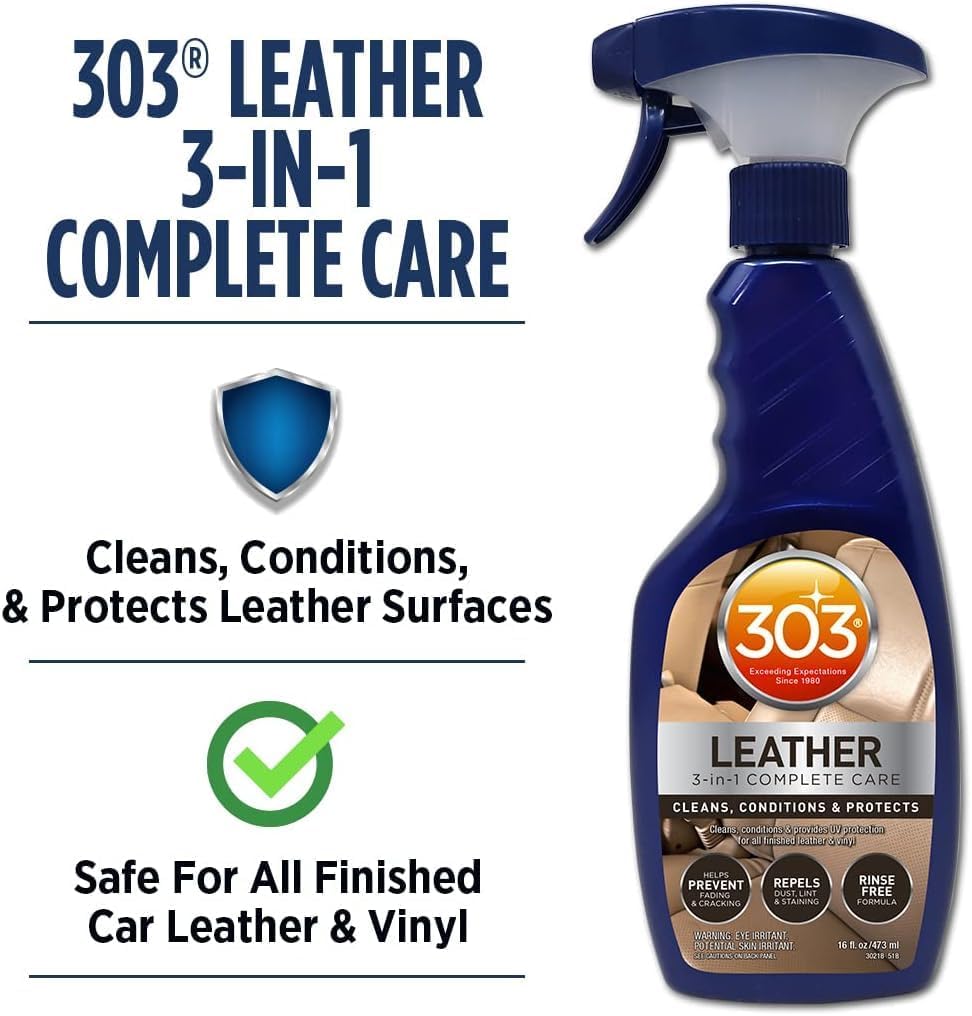 303 Products Automotive Protectant Spray, UV Protection for Car Interior & Exterior – Protects Vinyl, Plastic & Rubber, Repels Dust & Dirt, Matte Finish, 16 oz
