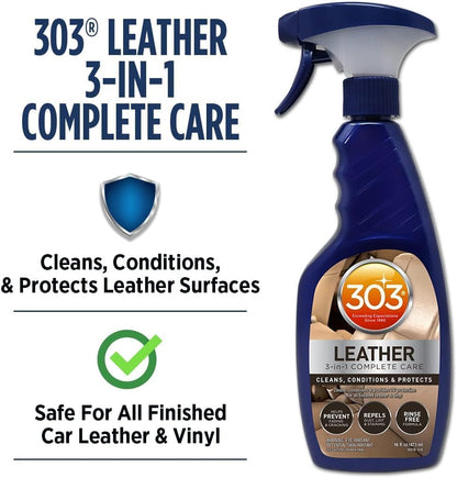303 Products Automotive Protectant Spray, UV Protection for Car Interior & Exterior – Protects Vinyl, Plastic & Rubber, Repels Dust & Dirt, Matte Finish, 16 oz