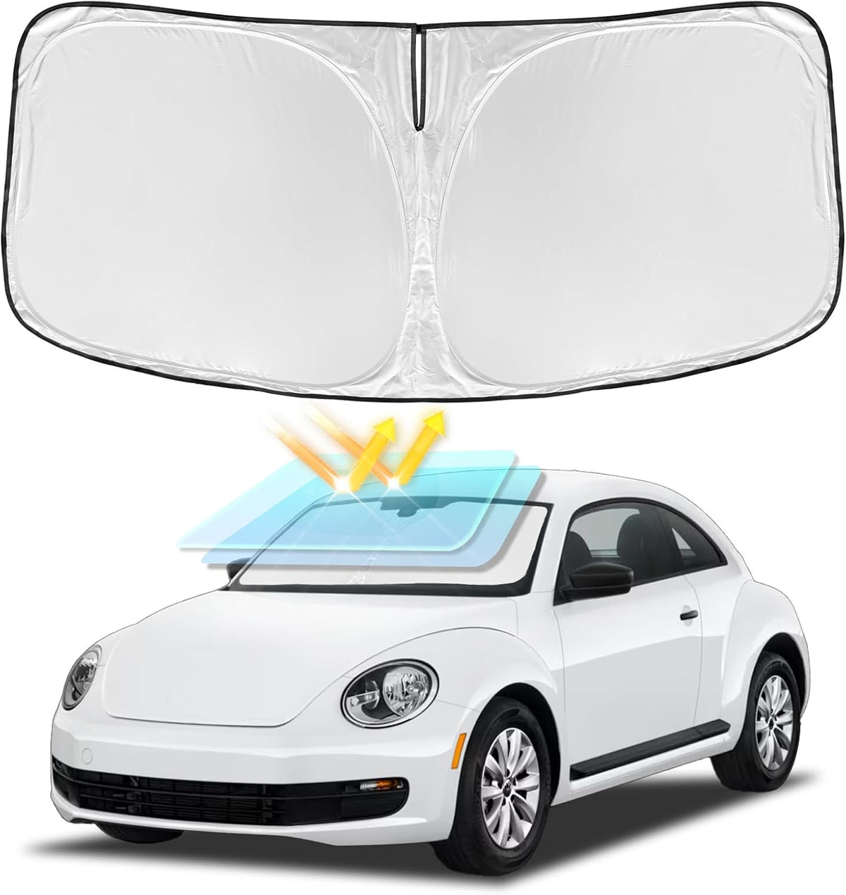 for Toyota Tacoma 2016-2023 2024 2025 2026 Sun Shade Sunshade Windshield Cover - 4 Layers Front Window Shade Custom Fit Tacoma 2Dr 4Dr Pickup Sun Visor 240T Shade Blocks UV Rays Car Accessories - Colors F