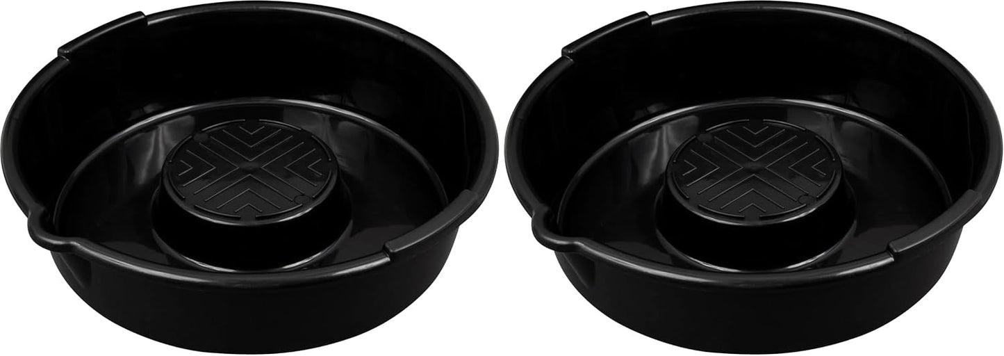 Scepter AMKIT01 15.5 Quart Oil Drain Pan with Pour Spout and 18-Inch Mechanics Funnel Kit for Automotive Fluids Including Engine Oil, Anti-Freeze, Transmission Fluid and More, Black
