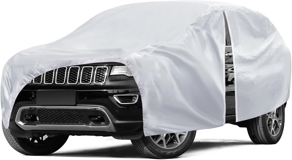 6 Layers Car Cover Waterproof All Weather for Automobiles, Size A3 with Zipper Cotton Fit for Toyota Camry, Honda Accord, Ford Mustang, Chevy Camaro/Malibu,Kia Optima/K5 (187-198 inch)
