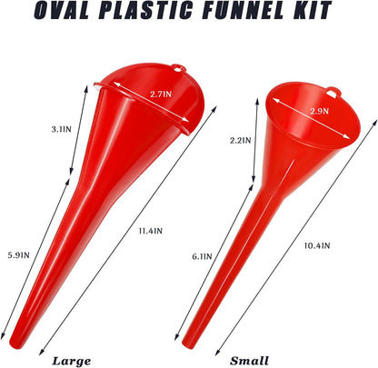 DXNQ Oil Funnel, Automotive Multi-Function Plastic Fuel Funnel with Long Neck, Universal Engine Oil Funnel for Filling Oils Gas Lubricants and Fluids, Car Accessories (Black)