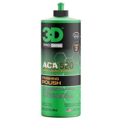 3D ACA 520 Finishing Polish - 8oz - Step 2 Body Shop Finishing Polish - Easy Clean Up, Superior Finish, No Fillers - True Paint Correction - Alpha Ceramic Alumina