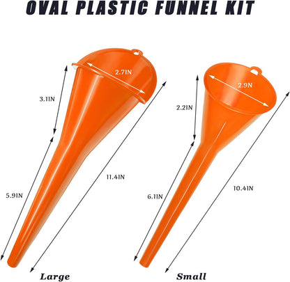 DXNQ Oil Funnel, Automotive Multi-Function Plastic Fuel Funnel with Long Neck, Universal Engine Oil Funnel for Filling Oils Gas Lubricants and Fluids, Car Accessories (Black)