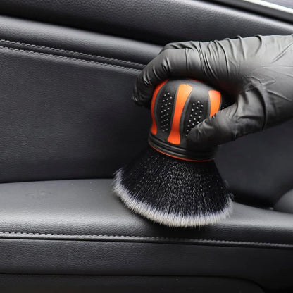 SPTA Ultra Soft Detailing Brush, Car Detail Brush, Orange Handle XL Synthetic Brush - Ultra Soft Bristles, Comes with Storage Rack, Covers Large Area Inside or Outside Vehicles