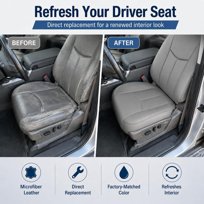 NLQR #522 Light Tan Front Driver Bottom Replacement Seat Cover Microfiber Leather Compatible with Chevy Avalanche Tahoe Suburban GMC Yukon XL 2003 2004 2005 2006