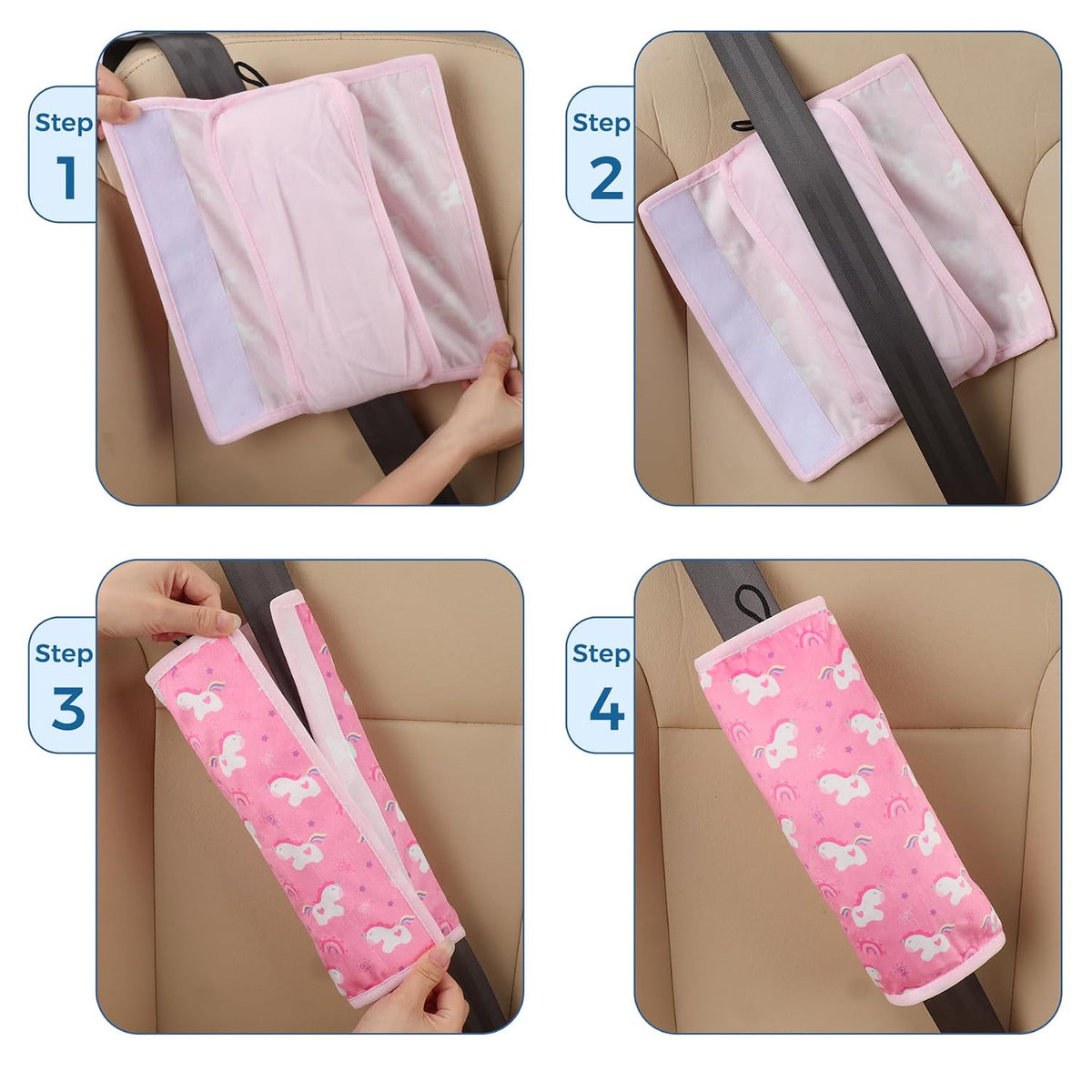 COOLBEBE Car Seat Straps Shoulder Pads for Baby Kids, Super Soft Seat Belt Covers for All Car Seats/Pushchair/Stroller/High Chair