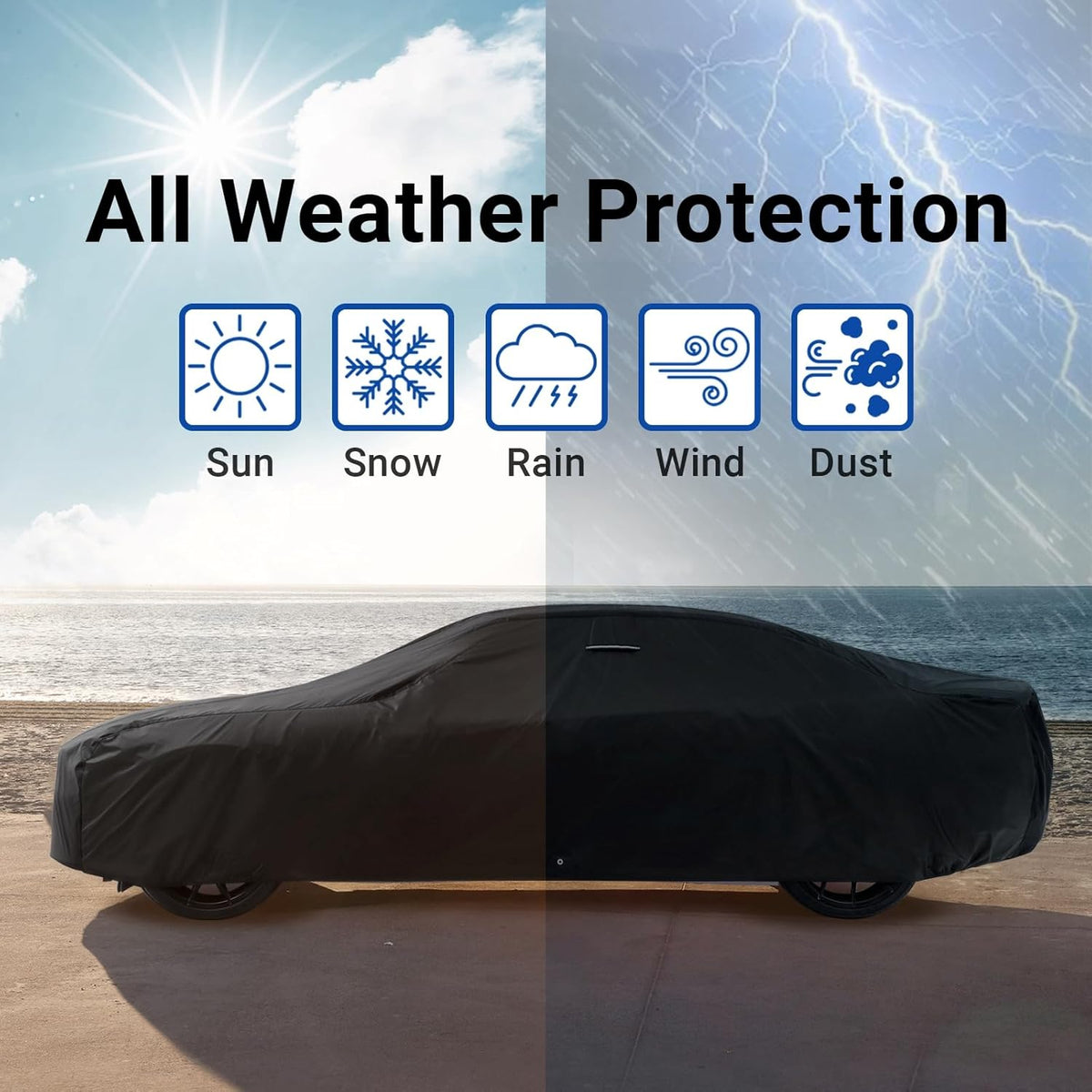 iCarCover Premium Car Cover for 1970-1972 Chevy Monte Carlo Heavy Duty Waterproof All-Weather Automobiles Custom Fit Indoor Outdoor UV Snow Protection Covers with Straps and Bag - Colors A