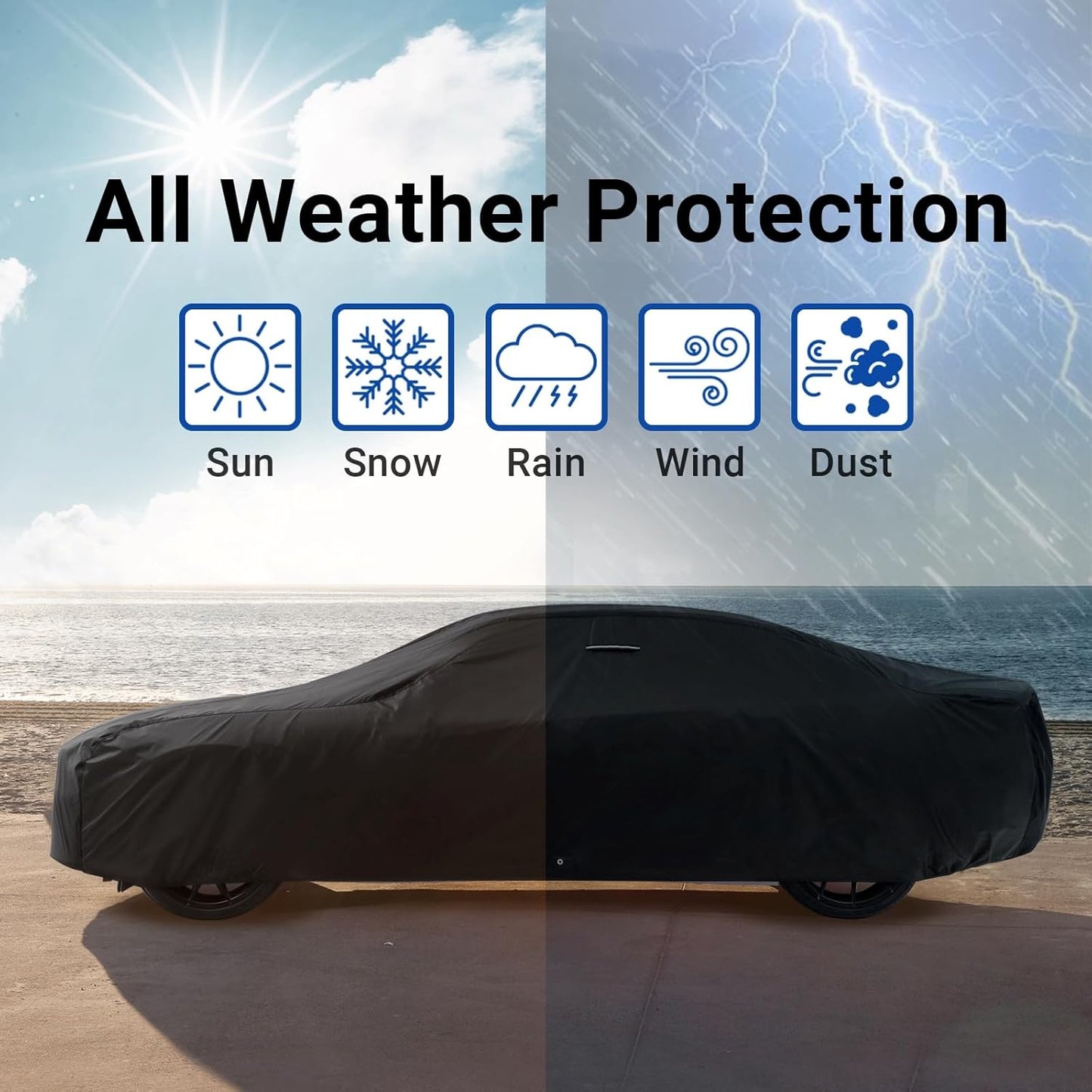 iCarCover Premium Car Cover for 1970-1972 Chevy Monte Carlo Heavy Duty Waterproof All-Weather Automobiles Custom Fit Indoor Outdoor UV Snow Protection Covers with Straps and Bag - Colors B