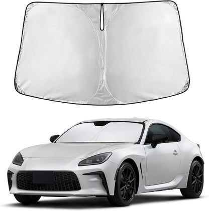 EcoNour Car Windshield Sun Shade | 2025 Upgraded Innovative No-Light-Pass Technology for Maximum Coverage | Foldable Sun Shade Keeps Your Vehicle Cool | Must-Have Car Accessories | Small (59" x 29") - Colors A