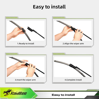 Raidbee® 26"+26" Windshield Wiper Blades Replacement for Ford Fusion 2013 2014 2015 2016 2017 2018 2019 2020 Genuine OEM Quality 2 Pack - Colors B