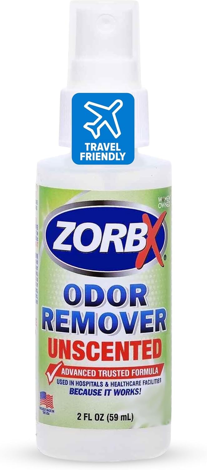 ZORBX Unscented Odor Eliminator for Strong Odor 2 Fl Oz, Pack of 1 - Used in Hospitals & Healthcare Facilities - Advanced Formula, Fast-Acting Odor Remover Spray for Dog, Cat, House & Carpet
