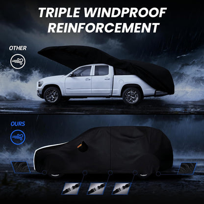 Large SUV Car Cover for Chevy Suburban 100% Waterproof All Weather, Heavy Duty Outdoor Full Exterior Covers Rain Sun Wind UV Protection. - Colors B