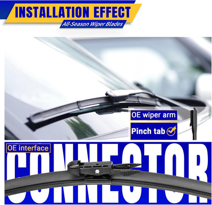 3 wipers Replacement for 2012-2018 Subaru Forester/2015-2019 Subaru Outback, Windshield Wiper Blades Original Equipment Replacement - 26"/17"/14" (Set of 3) U/J HOOK - Colors B