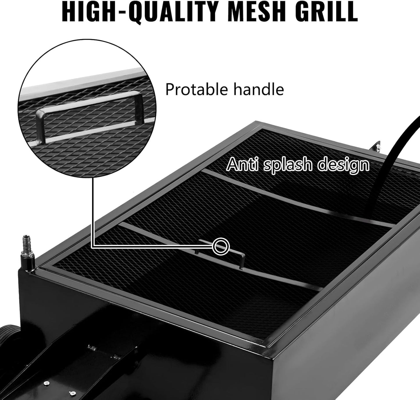 VEVOR Low Profile Oil Drain Pan, 17 Gal Capacity, Rolling Oil Drain Pan with 110V High-Flow Electric Pump, 7.2 ft Hose & T Folding Handle, Leak-proof & Corrosion-resistant, Fit for Trucks, ATVs, Black