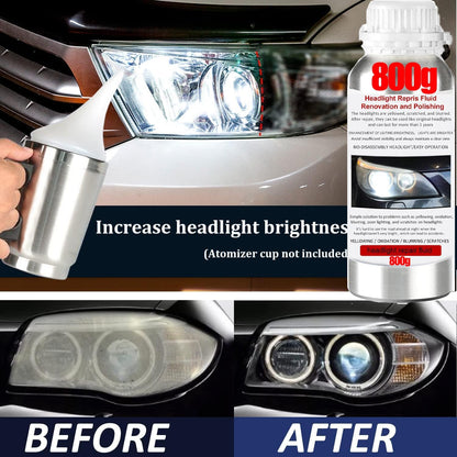 Car Headlight Restoration Kit, Auto Headlight Lens Polish Repair Kit Atomizing Cup Headlight Vapor Renovation Tool with 200ml Liquid for Repair of Scratch,Yellowed, Haze, Oxidized, Cracked Headlights