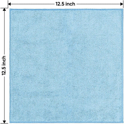 HOMEXCEL Microfiber Cleaning Cloth 12 Pack, 12.5 x 12.5 inch Microfiber Towels for Cars, Ultra Absorbent Washing Cloth, Lint Free Streak Free Cleaning Rags for Car, Kitchen, and Window (Grey)