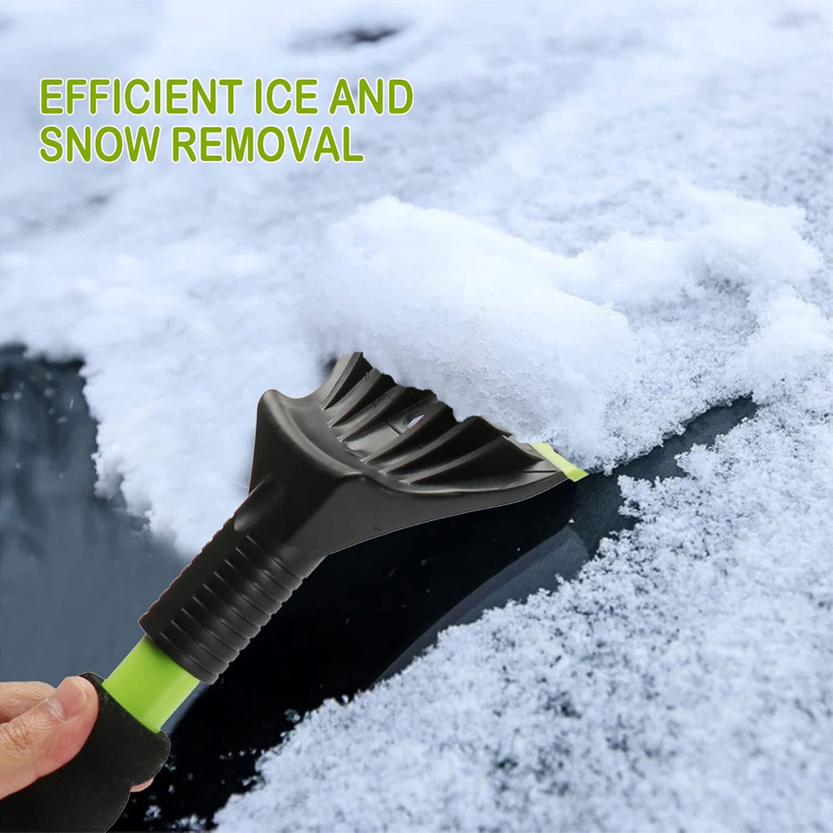 45.6" Ice Scraper and Snow Brush for Car Windshield [Silicone Bristles] ,3-in-1 Extendable Emergency Snow Shovel with Ergonomic Foam Grip and 360° Pivoting Brush Head for Christmas, Car Auto Truck SUV