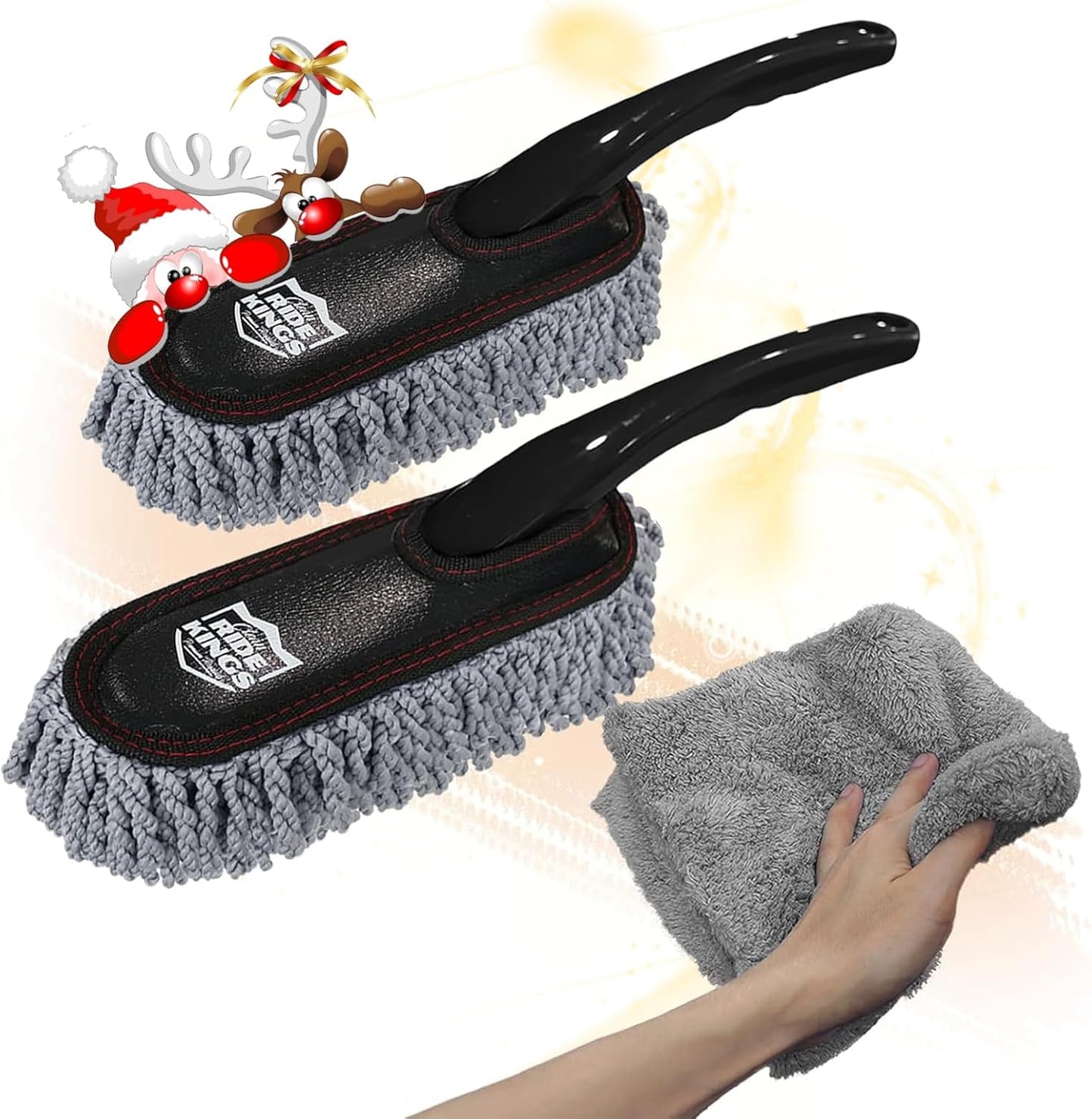 Car Detailing Kit - 3 Packs: Car Duster, Interior Cleaning Brush, Microfiber Towels | Detail Tools